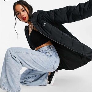 Vans Women's Black Puffer Zipper Coat